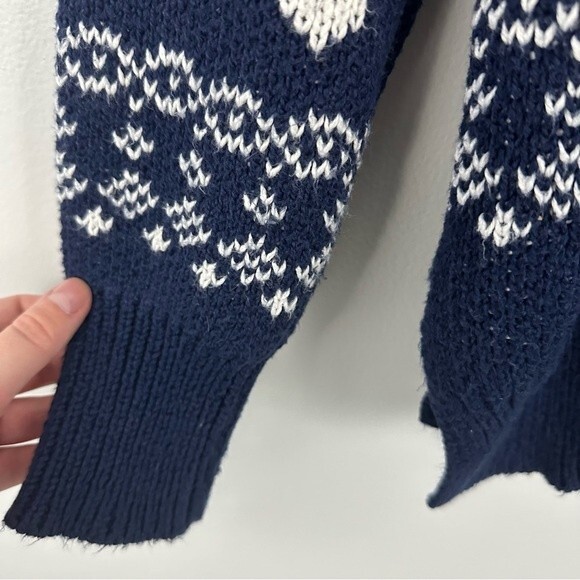 Aerie Navy Love Oversized Fairisle 1/4 Zip Pullover Size Small - Picture 9 of 15